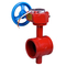 Grooved End Ductile Iron Wafer Type Butterfly Valve With Signal Gearbox for Fire Fighting