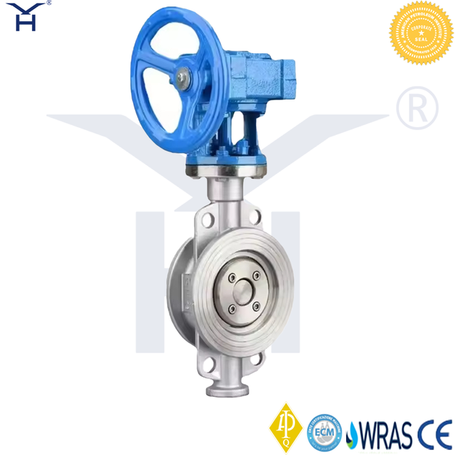 Stainless Steel Triple Eccentric Metal Seated Wafer Butterfly Valve, Worm Gear Operated High Temperature Butterfly Valve