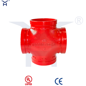Ductile Iron Grooved Equal Cross, UL Listed Fire Protection Grooved 4‑Way Cross for Fire Sprinkler Pipeline System