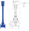 Manual Extended Stem Gate Valve Flange Connection Epoxy Coated Underground Buried Gate Valve