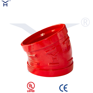 Ductile Iron Grooved 22.5° Elbow, UL Listed Fire Protection Grooved Pipe Elbow for Fire Sprinkler System