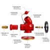 Ductile iron valve body with red epoxy anti‑corrosion coating, strong rust‑proof capacity.