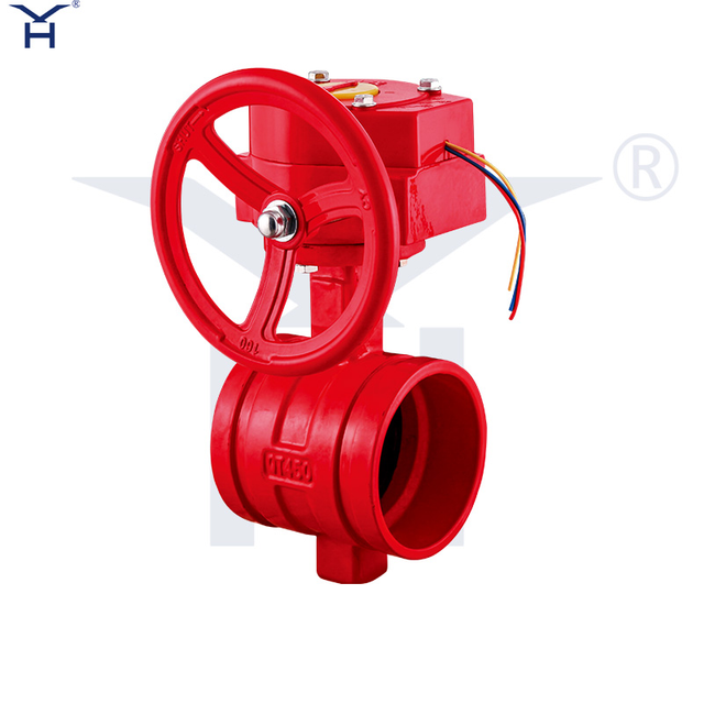 Grooved Worm‑gear Butterfly Valve, Ductile Iron Fire Butterfly Valve UL FM Certified for Fire Protection System