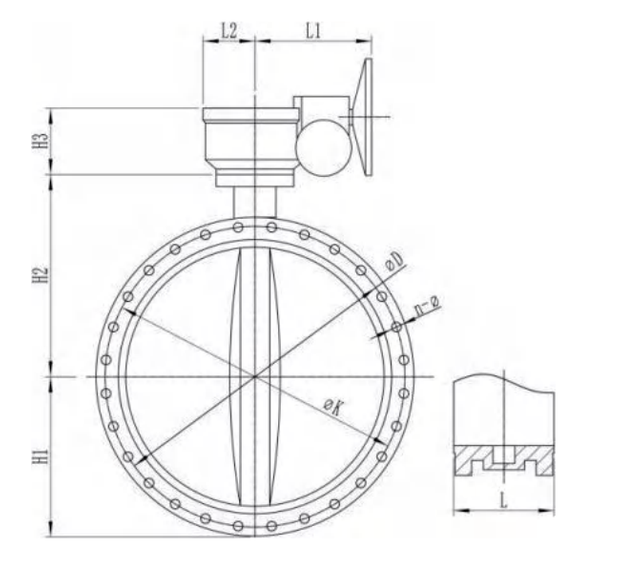 China Factory Worm Gear Flanged Butterfly Valve Ductile Iron Concentric Soft Seal Butterfly Valve