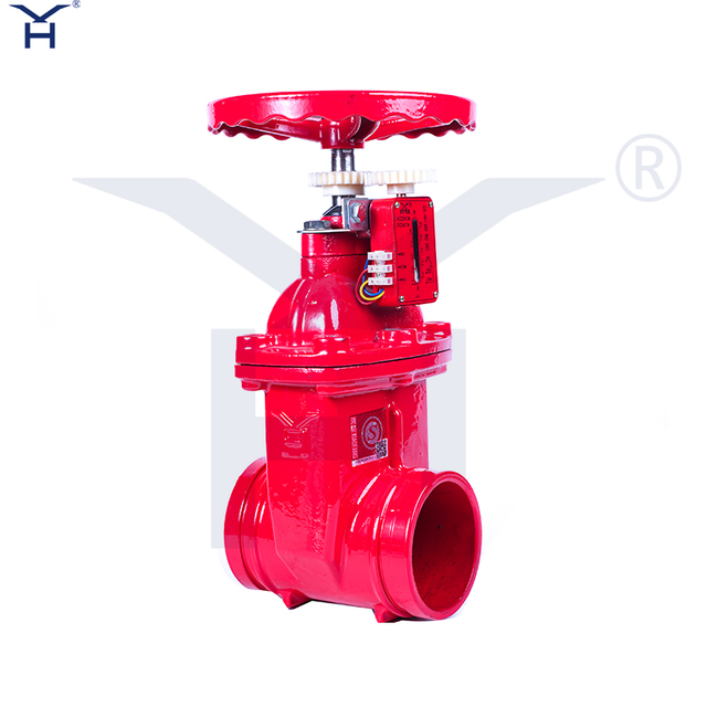 Grooved Resilient Seated Signal Gate Valve, Ductile Iron Fire Signal Gate Valve With Limit Switch for Fire Protection System