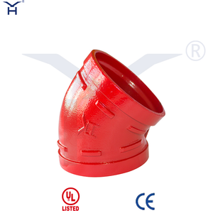 Ductile Iron Grooved 45° Elbow, UL Listed Fire Protection Grooved Pipe Elbow for Fire Sprinkler System