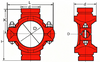 Ductile Iron Grooved Mechanical Cross, UL Listed Fire Protection Mechanical Cross Tee for Grooved Piping System